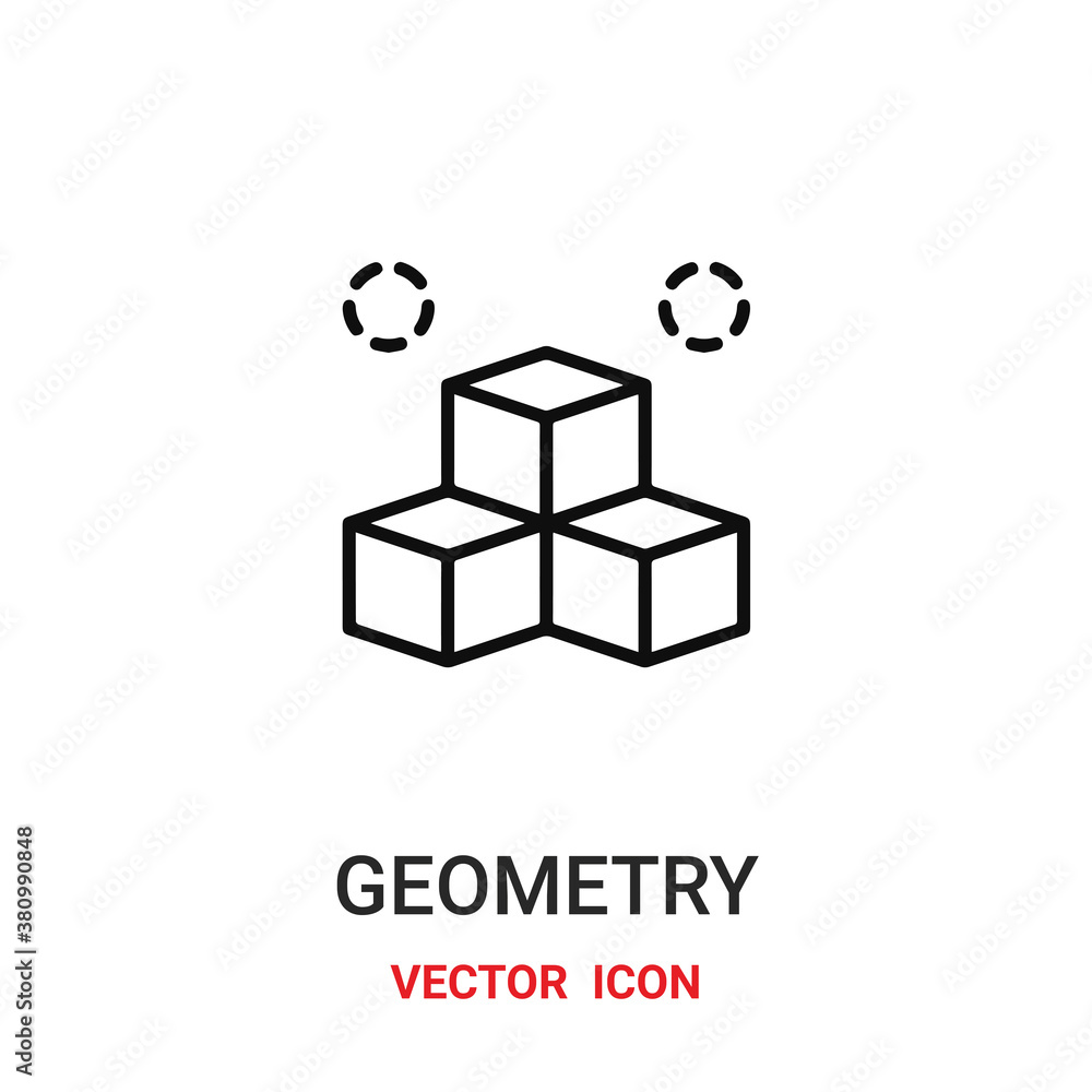 Poster geometry icon vector symbol. geometry symbol icon vector for your design. modern outline icon for yo