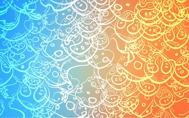 Light Blue, Yellow vector layout with restaurant food. Fast Food on blurred abstract background with colorful gradient. Pattern for ad, booklets, leaflets of restaurants.