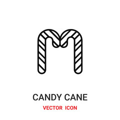 candy cane icon vector symbol. candy cane symbol icon vector for your design. Modern outline icon for your website and mobile app design.