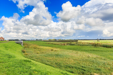Landscape former Zuiderzee Island Schokland in the Dutch Noordoostpolder  created by the drying of...