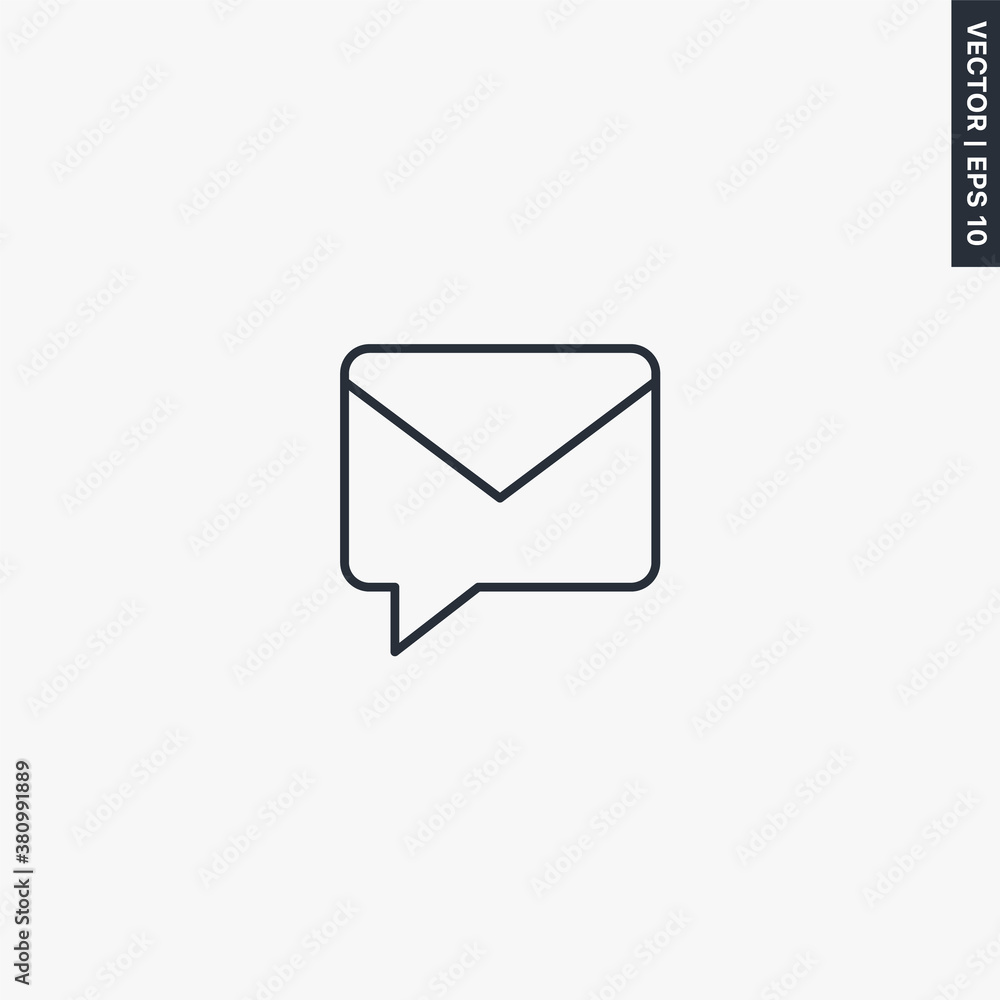 Poster message, linear style sign for mobile concept and web design