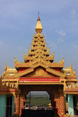 Fototapeta premium Global Vipassana Pagoda, Buddhist Meditation Dome Hall, Gorai, North-west of Mumbai, Maharashtra, India 