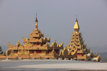Fototapeta premium Global Vipassana Pagoda, Buddhist Meditation Dome Hall, Gorai, North-west of Mumbai, Maharashtra, India 