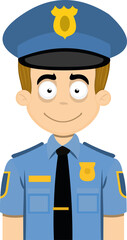 Vector illustration of a policeman emoticon