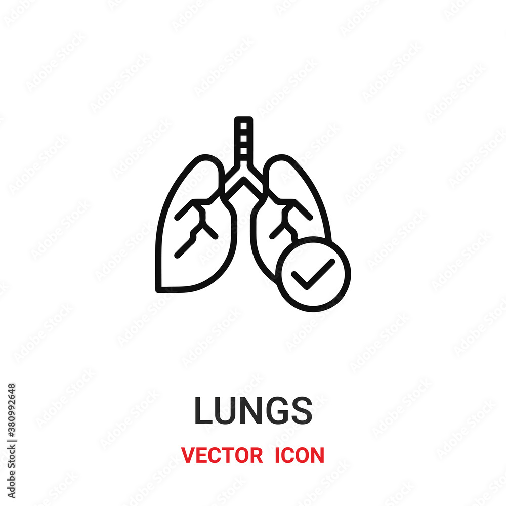 Poster lungs icon vector symbol. lungs symbol icon vector for your design. modern outline icon for your web