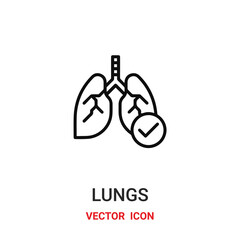 lungs icon vector symbol. lungs symbol icon vector for your design. Modern outline icon for your website and mobile app design.