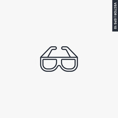 3d glasses, linear style sign for mobile concept and web design