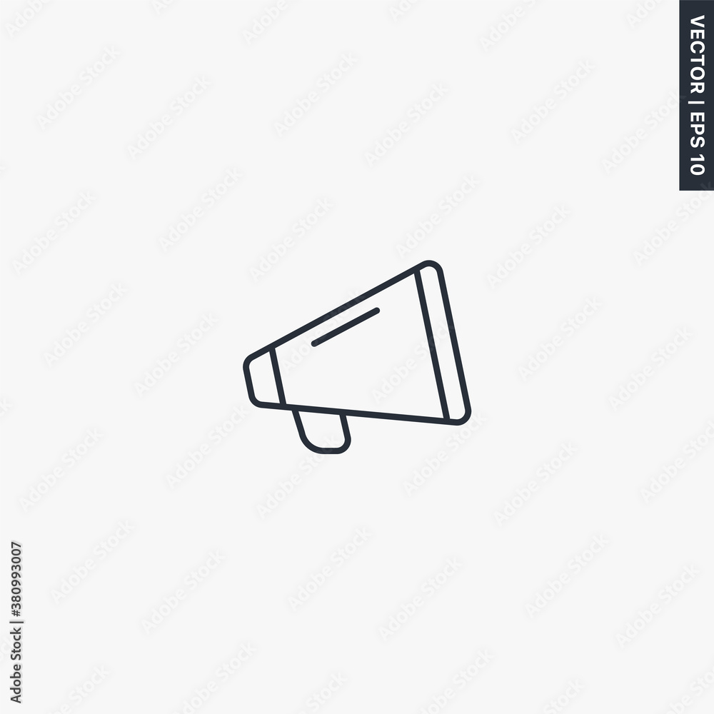 Poster loudspeaker, linear style sign for mobile concept and web design