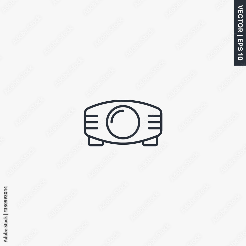 Poster projector, linear style sign for mobile concept and web design