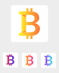 Crypto currency Bitcoin icon, Bitcoin gradient logo or symbol, digital money Bitcoin finance symbol - Vector