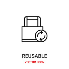 reusable icon vector symbol. reusable symbol icon vector for your design. Modern outline icon for your website and mobile app design.