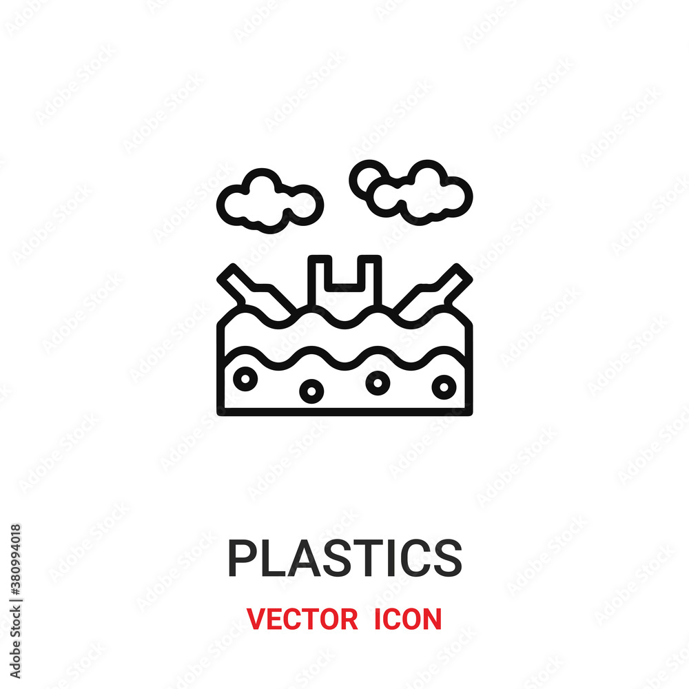 Aufkleber plastics icon vector symbol. plastics symbol icon vector for your design. modern outline icon for yo
