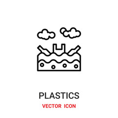 plastics icon vector symbol. plastics symbol icon vector for your design. Modern outline icon for your website and mobile app design.