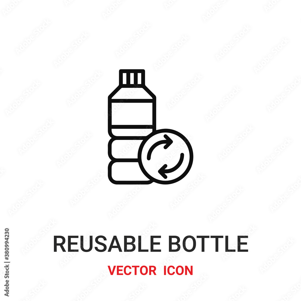 Poster reusable bottle icon vector symbol. reusable bottle symbol icon vector for your design. modern outli