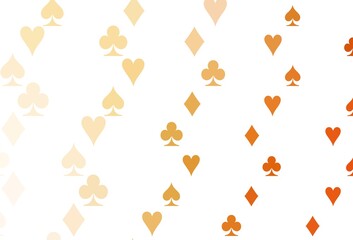 Light Yellow, Orange vector pattern with symbol of cards.