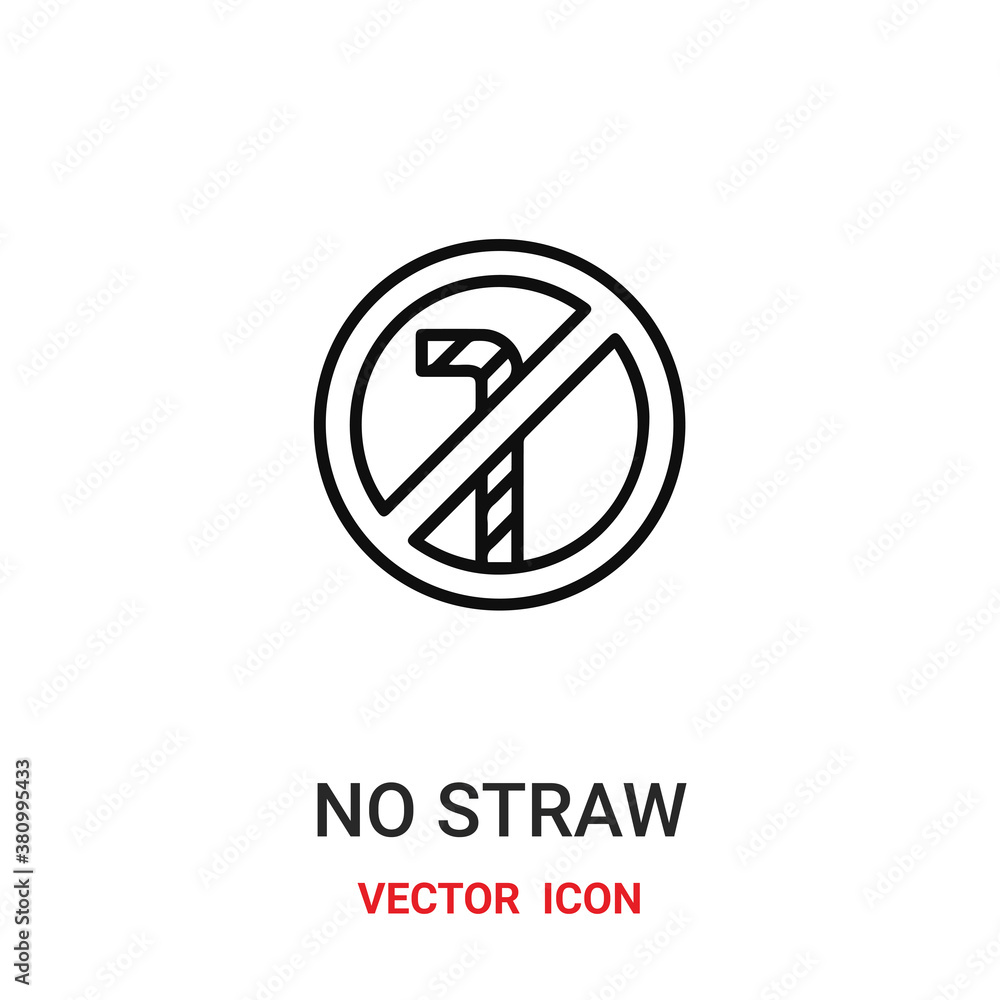 Aufkleber no straw icon vector symbol. no straw symbol icon vector for your design. modern outline icon for yo