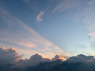 Sunset cloudscape with copy space