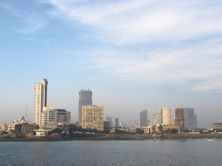 Fototapeta na wymiar Mumbai beautiful Blue Sky with tall buildings, India 