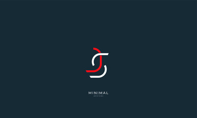 Alphabet letter icon logo JS or SJ