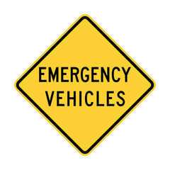 Emergency vehicles road sign