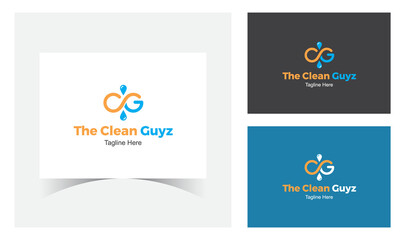 The Clean Guyz Logo Design. C and G Letter Logo Design Template.