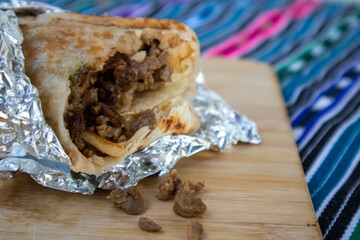 Carne Asada Burrito Close Up
