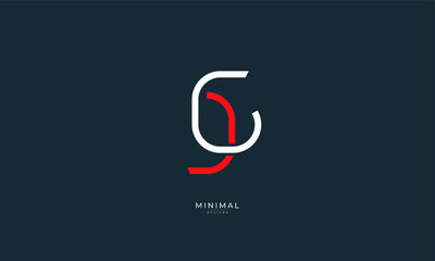 Alphabet letter icon logo GJ or JG