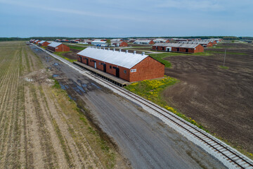 Aerial Overview of old Weapon Munition Manufacturing Operation. 