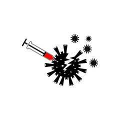 Creative antibacterial. stop virus  logo design vector template.