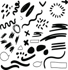 set of black and white icons