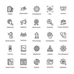 business vector line icons set