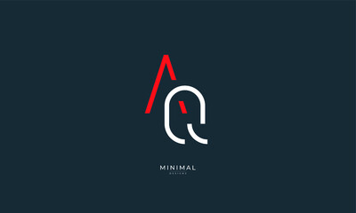 Alphabet letter icon logo AQ