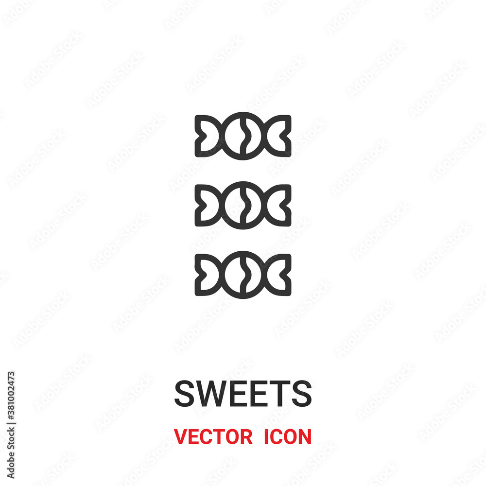 Aufkleber sweets icon vector symbol. sweets symbol icon vector for your design. modern outline icon for your w