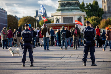 Polizei sichert Demonstration in Wien