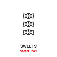 sweets icon vector symbol. sweets symbol icon vector for your design. Modern outline icon for your website and mobile app design.