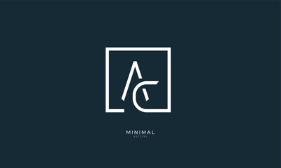 Alphabet letter icon logo AC