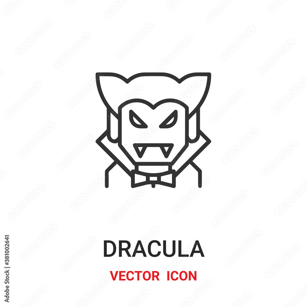 Poster dracula icon vector symbol. dracula symbol icon vector for your design. modern outline icon for your