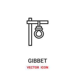 Gibbet vector icon. Modern, simple flat vector illustration for website or mobile app.Gallows or hanging rope symbol, logo illustration. Pixel perfect vector graphics	