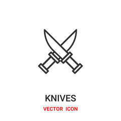 Knife vector icon. Modern, simple flat vector illustration for website or mobile app.Knifes symbol, logo illustration. Pixel perfect vector graphics	