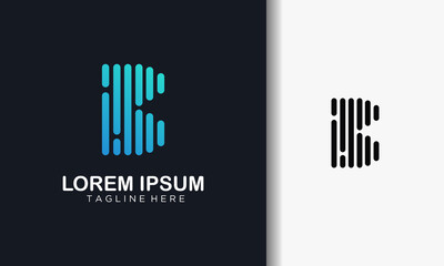 initial B tech modern logo