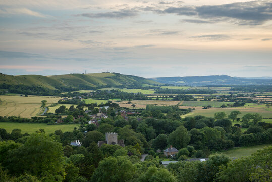 View showing the South Downs ridge near Birghton during the summer