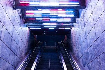 Urban lights from los angeles subway entrance