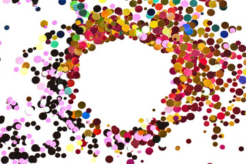 Circle frame made of twigs of sparking lights.