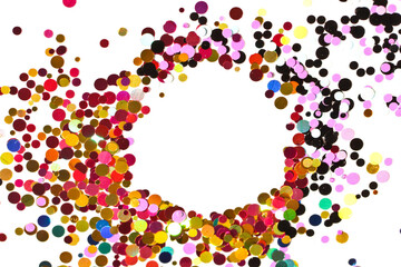 Circle frame made of twigs of sparking lights.