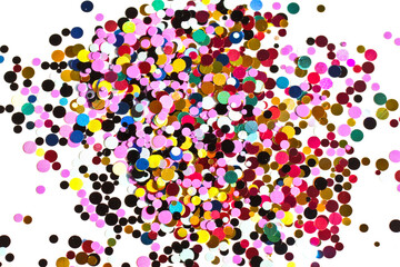 Many multicolored metallic circles forming a texture for the background.