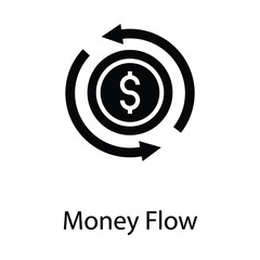 money flow vector glyph icon