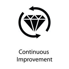 continuous improvement vector glyph icon