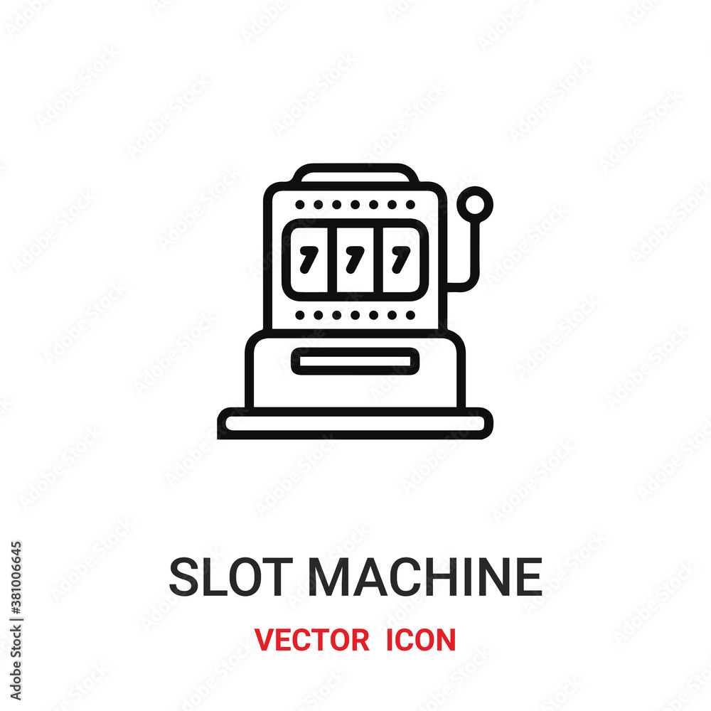 Poster slot machine icon vector symbol. slot machine symbol icon vector for your design. modern outline ico