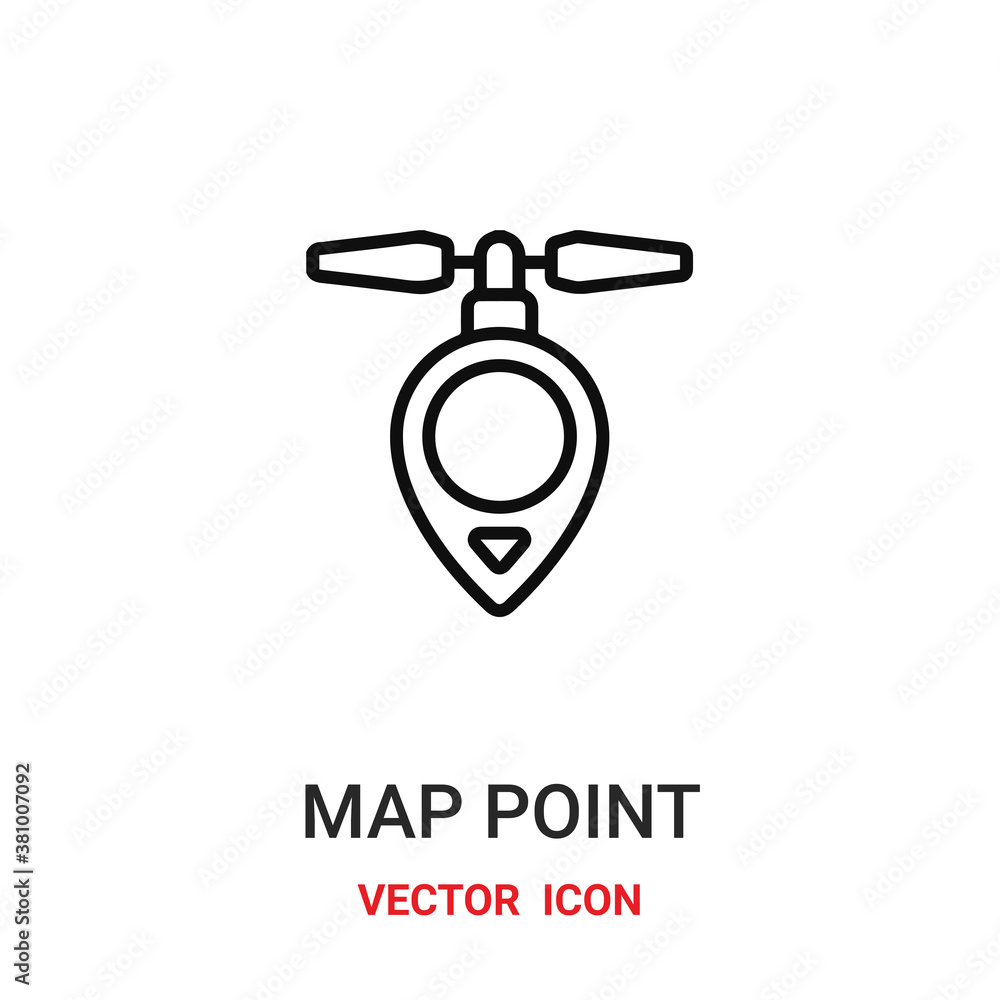 Poster map point vector icon. modern, simple flat vector illustration for website or mobile app.map pin sym