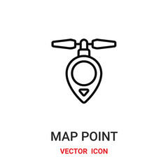 Map point vector icon. Modern, simple flat vector illustration for website or mobile app.Map pin symbol, logo illustration. Pixel perfect vector graphics